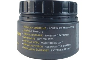 Bezbarvý krém na kůži se včelím voskem